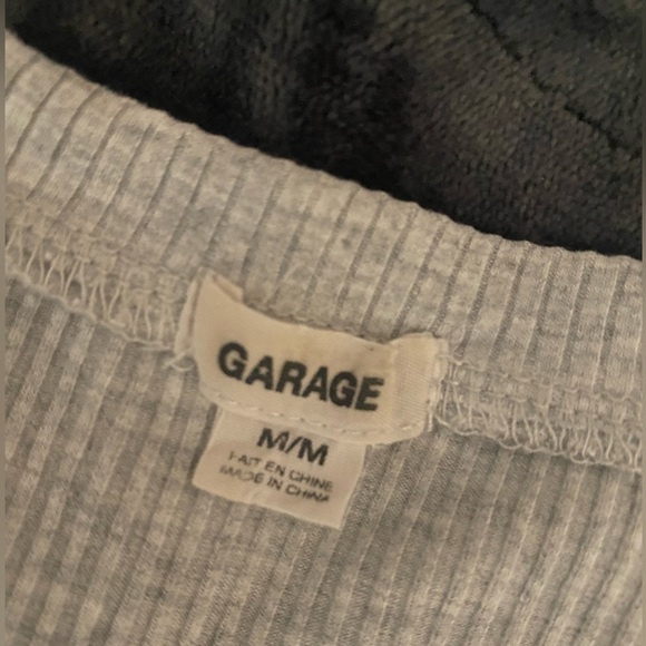 Grey tight cropped garage t shirt top. - Picture 3 of 4